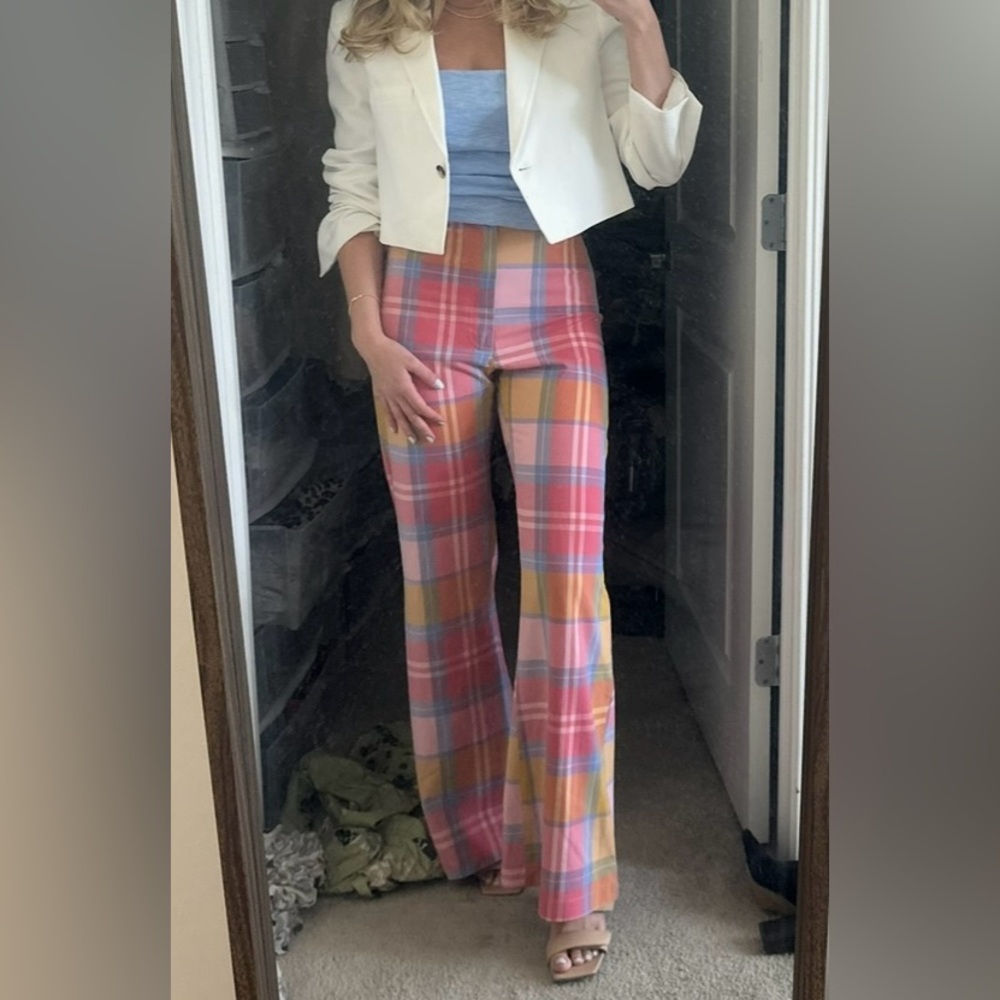 Free People Plaid Multicolor Women's Pants